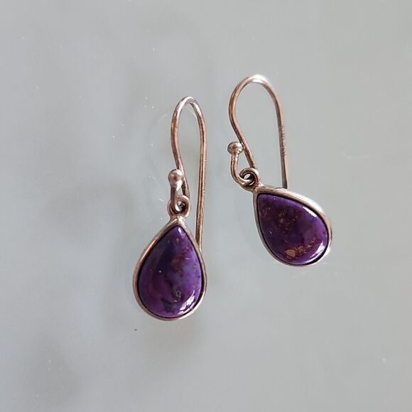 Sterling Silver and Natural Stone Earrings - Picture 1 of 3